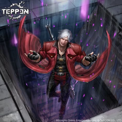 Dante | TEPPEN | Devil May Cry 5 Teppen Capcom, Capcom Characters, Battle Field, Famous Warriors, Devil May Cry 5, Devil May Cry 4, Vergil Dmc, Dante Devil May Cry, Anime Stories