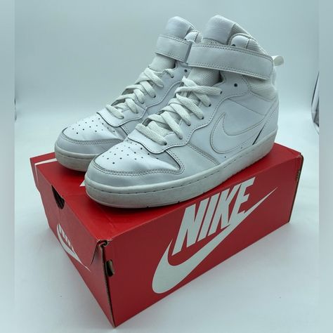 Nike Court Borough Mid 2 Youth Size 7Y All White Basketball Shoes CD7782-100 8.5 All White Basketball Shoes, Nike Court Borough Mid 2, Court Borough Mid 2, Nike Court Borough, White Basketball, White Basketball Shoes, All White, Basketball Shoes, Original Box