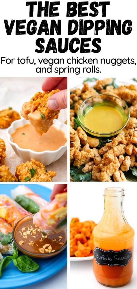 Rolls Sandwiches, Spring Roll Dipping Sauce, Vegan Nuggets, Vegan Dip Recipes, Vegan Chicken Nuggets, Vegan Spring Rolls, Easy Dipping Sauce, Veggie Nuggets, Veggie Spring Rolls