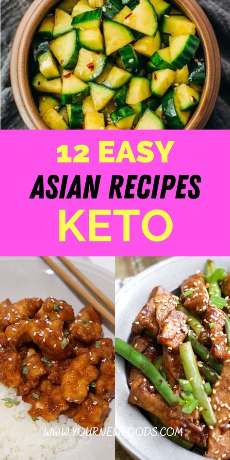 12 Easy Keto Asian Recipes to help with weight loss. Low Carb recipes to help stay in ketosis and lose weight whilst on a ketogenic diet. Which will be your new favorite? Keto Asian Recipes, Keto Chinese Food, Asian Diet, Breakfast Low Carb, Easy Asian Recipes, Easy Asian, Diet Breakfast Recipes, Ketogenic Diet Meal Plan, Recipes Keto