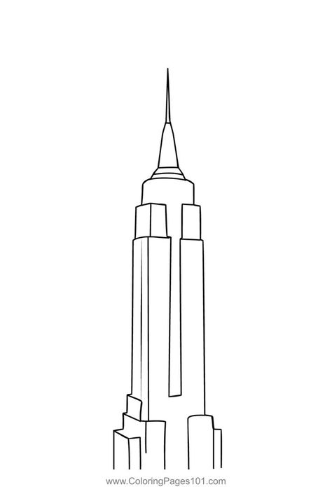 Empire State Building Coloring Page Empire State Building Drawing, City Coloring Pages, Realistic Rose Drawing, State Tattoos, Easter Egg Coloring Pages, Realistic Rose, Building Drawing, Rose Drawing, Color Quotes