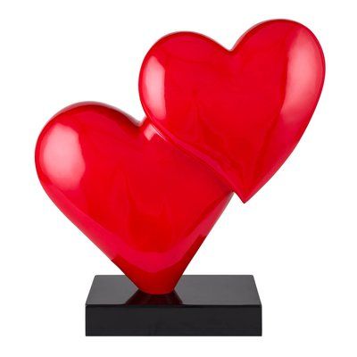 Latitude Run Hamdan Love in the Air Heart Resin Sculpture February Decor, Resin Hearts, Heart Sculpture, Ice Heart, Heart Resin, Heart Vase, Love In The Air, Decor Sculpture, Flame Art