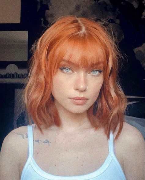 Red Hair With Bangs, Short Red Hair, Red Hair Inspo, Red Haired Beauty, Ginger Hair Color, Short Hair With Bangs, Orange Hair, Hair Inspo Color, Ginger Hair