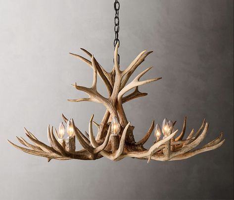 Rustic Lights, Deer Antler Chandelier, Lights Kitchen Island, Kitchen Island Pendant Light, Tahoe Cabin, Antler Lights, Mountain Hotel, Shabby Chic Antiques, Rustic Kitchen Island