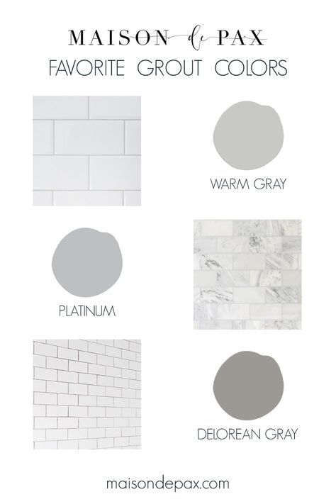 Looking for the best grout colors for subway tile or marble? See gray grout colors in real spaces to help you choose! #grout #tile #renovation Polyblend Grout Color Chart, Grout Colors For White Tile, Subway Tile Grey Grout, Polyblend Grout Colors, Mapei Grout Colors, Mapei Grout, Grout Colors, Grout Paint, Gray Grout