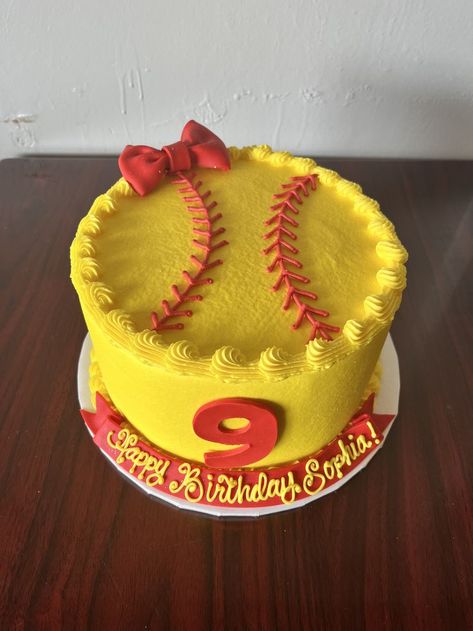 Softball Birthday Cakes, Cami Cakes, Sports Birthday Cakes, Baseball Birthday Cakes, Softball Birthday, 9th Birthday Cake, Sport Cakes, Cute Date Ideas, 9th Birthday Parties