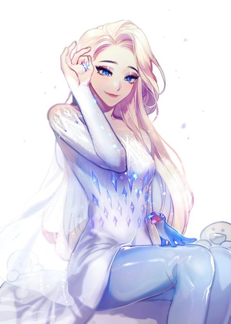 Elsa Anime, Elsa Drawing, Freezing Anime, Frozen Fan Art, Elsa Pictures, Disney Princess Anime, Disney Princess Elsa, Disney Princess Fan Art, Frozen Disney Movie