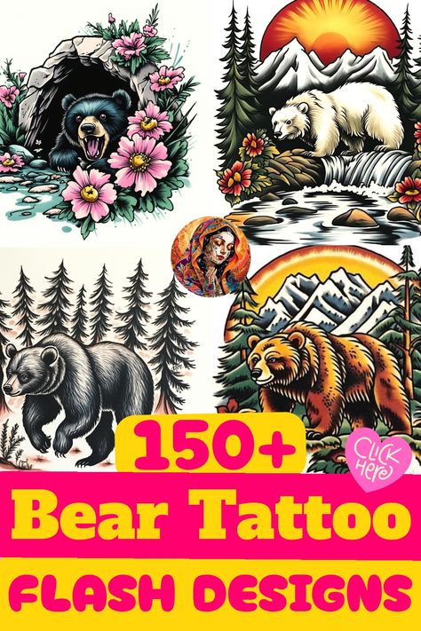 Explore a diverse collection of bear tattoo flash designs featuring traditional, polar, and care bears. Get inspired by these bear tattoo ideas for women and men. Find the perfect bear tattoo design to showcase your love for these majestic creatures on your skin. Whether you're drawn to gloomy bear art or classic bear head images, there's a bear tattoo stencil waiting just for you in this flash tattoo compilation. Dive into the world of symbolic and artistic representations with flash tattoos li Simple Bear Tattoo Ideas For Women, Bear Tattoo Stencil, Gloomy Bear Art, Bear Tattoo Ideas For Women, California Tattoo Ideas, Bear Tattoo Ideas, Polar Bear Tattoo, Roaring Bear, Bear Tattoo Designs