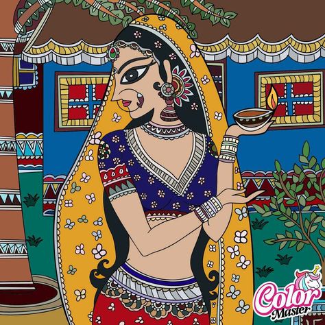 Indian Folk Art Drawing, Sketches Of Girls, Traditional Art Drawing, Drawing Pencil Sketches, Folk Art Drawing, Easy Painting Acrylic, Dandiya Dance, Pencil Sketches Of Girls, Art Drawing Ideas