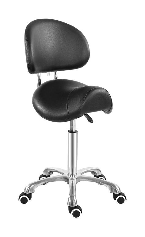 Saddle Stool Chair with Back Ergonomic Rolling Esthetician Seat for Salon Tattoo Shop Spa Home Dentist Clinic (with Backrest, Black) Esthetician Chair, Salon Tattoo, Dentist Clinic, Spa Home, Esthetician Room, Saddle Stools, Task Floor Lamp, Stool Chair, Hair Care Routine