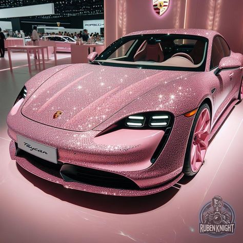 Pink Benz Car, Pink Convertible Porsche, Pink Suv Car, Good First Cars, Pink Car Aesthetic, Pink Tesla, Pink Ferrari, Pink Porsche, Cars For Girls