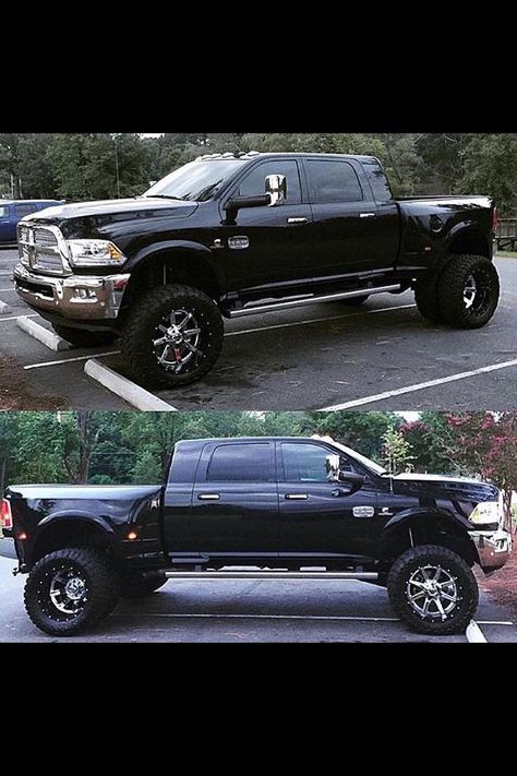 Black and Chrome Mega Cab Dodge Cummins Dually! #stellar Dodge Dually, Impala Chevrolet, Lifted Dodge, Dodge Diesel Trucks, Dodge 3500, Pick Up 4x4, Cummins Turbo Diesel, Dodge Diesel, Chevy Diesel Trucks