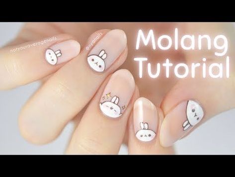 Happy Easter everyone! 🐰 I know I've done Molang nails on my channel before, but today's design is technically the fourth installment in a series that I sta... Cute Nails Ideas, Cute Pink Nails, La Nails, Happy Easter Everyone, Kawaii Nails, Nail Art Tutorial, Art Tutorial, Little Miss, Pink Nails