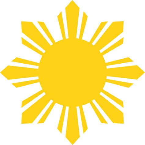 File:Flag of the Philippines - cropped sun.svg Hawaiian Tattoo Meanings, Traditional Filipino Tattoo, Philippine Sun, Filipino Sun, Triathlon Tattoo, Filipino Flag, Leslie David, Philippine Star, Sun Drawing