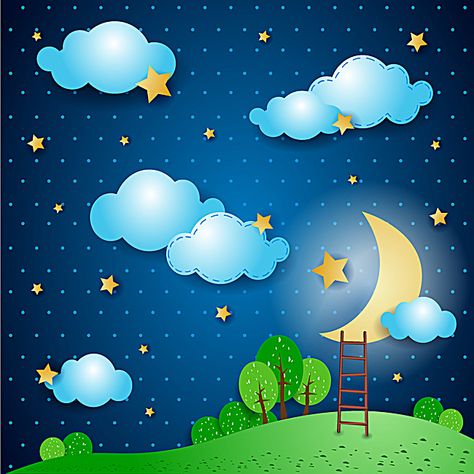 Cartoon moon night sky background Moon And Stars Wallpaper, Moon Cartoon, Moon Clouds, Kids Background, Slaap Lekker, Soyut Sanat Tabloları, Star Cloud, Paper Flowers Craft, Cartoon Background