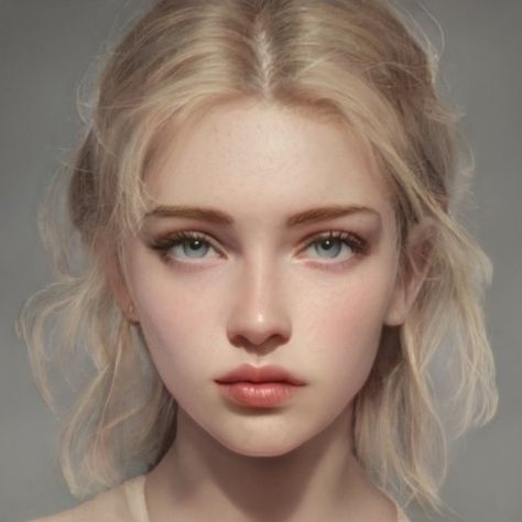 Artbreeder chica rubia, ojos claros y tez blanca. Artbreeder Portraits, Character Inspiration Girl, Blonde Hair Girl, Digital Portrait Art, White Blonde, Long Faces, Portrait Inspiration, Digital Art Girl, Portrait Girl