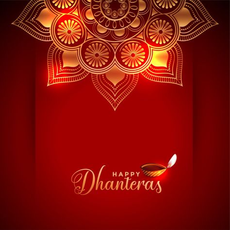 Creative happy dhanteras card | Premium Vector #Freepik #vector #gold #card #diwali #mandala Dhanteras Status, Dhanteras Wishes Images, Dhanteras Images, Happy Dhanteras Wishes, Happy Navratri Wishes, Diwali Design, Diwali Greeting Cards, Navratri Wishes, Happy Dhanteras