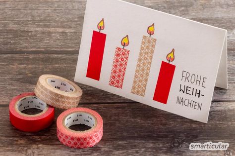 Christmas Karten, Diy Presents, Diy Christmas Cards, Craft Activities For Kids, Xmas Crafts, Craft Activities, Washi Tape, Advent, Christmas Diy