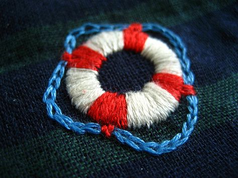 embroidery. Nautical Embroidery, Embroider Ideas, Taggie Blanket, Clothes Embroidery Diy, Simple Hand Embroidery Patterns, Blanket Diy, Hand Embroidery Projects, Baby Embroidery, Embroidery On Clothes