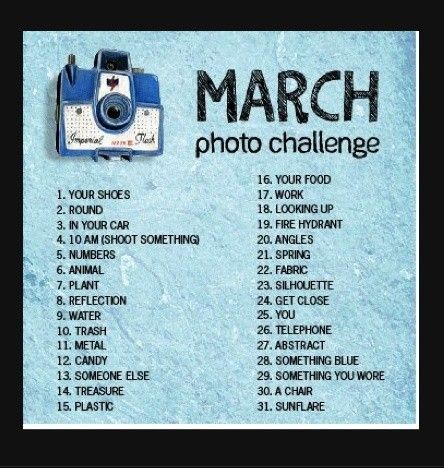 March Photo Challenge, Photography Challenge Beginners, Photo Challenges, Photo A Day Challenge, Challenge Ideas, Photo Prompts, Instagram Challenge, Photography Basics, Foto Tips