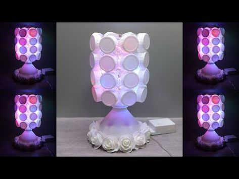 Ide Kreatif Lampu Hias dari Botol dan Tutup Botol Plastik Bekas | Plastic Bottle Craft Lamp - YouTube Craft Lamp Ideas, Diy Botol Plastik, Diy Lamp Ideas, Recycled Bottle Crafts, Lamp Craft, Crafts With Hot Glue, Plastic Bottles Crafts, Plastic Bottle Craft, Small Plastic Bottles