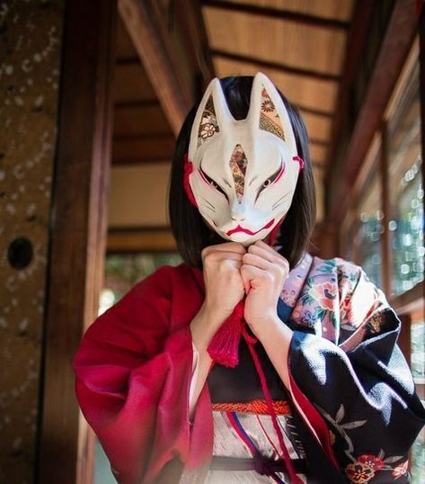 Asian Fox, Otaku Aesthetic, Fox Cosplay, Japanese Fox Mask, Facial Expressions Drawing, Japanese Fox, Mask Aesthetic, Kitsune Mask, Japanese Festival