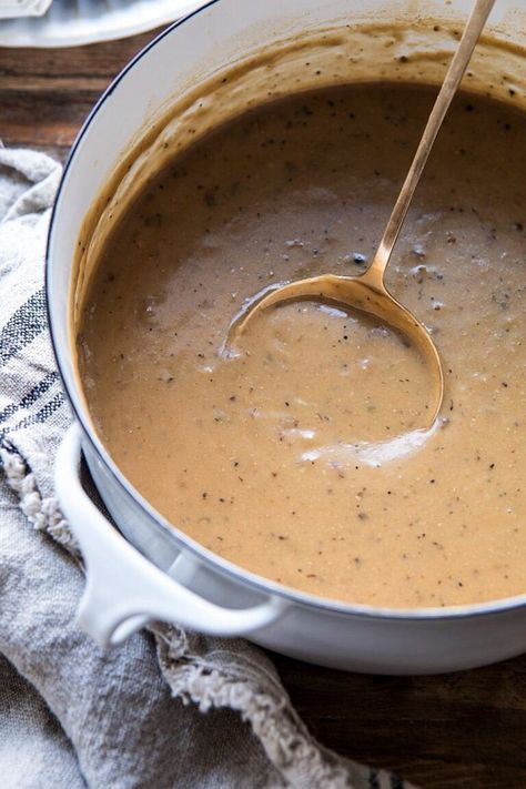 Make Ahead White Wine Gravy | halfbakedharvest.com #gravy #thanksgiving #easyrecipes White Wine Gravy, Wine Gravy, Sauce Au Poivre, Half Baked Harvest Recipes, Delicious Thanksgiving, Gravy Sauce, Harvest Recipes, Turkey Gravy, Gravy Recipe