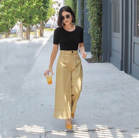 Get this Lucy Hale wide-leg pant look for less. #celebritystyle #lookforless #fashion #style #FountainOf30 Lucy Hale Style Outfits, Lucy Hale Outfits, Lucy Hale Style, Gamine Style, Wide Leg Crop Pants, Lucy Hale, Wide Leg Cropped Pants, Easy Breezy, Crop Pants