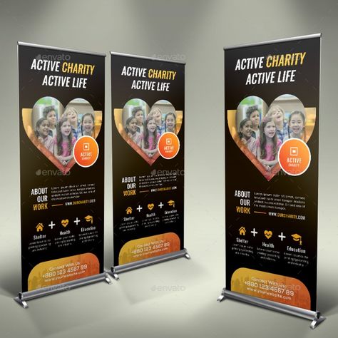 Charity Roll Up Banner V72 Charity Banner Design, Charity Banner, Roll Up Banner Design Ideas, Medical Roll Up Banner Design, Creative Roll Up Banner Design, Charity Poster, Roll Up Banner Design, Standee Design, Roll Up Banner