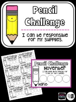 Always giving out pencils, asking parents to donate more pencils, or spending your OWN money on pencils?  Use this resource to help motivate your students to keep up with their supplies! Students will learn responsibility and organization with this fun incentive program. Download the file and print the document as is, or EDIT to create goals more specific to your group of students.**How I Implement the Pencil Challenge**All students get 5 pencils on Monday. I use a sharpie to label each pencil w Sharp Dull Pencil Labels, Classroom Pencil Storage, Pencil Parking Lot Classroom, Pencil Management, Pencil Challenge, 2024 Classroom, Create Goals, Classroom Organization Elementary, Classroom Expectations