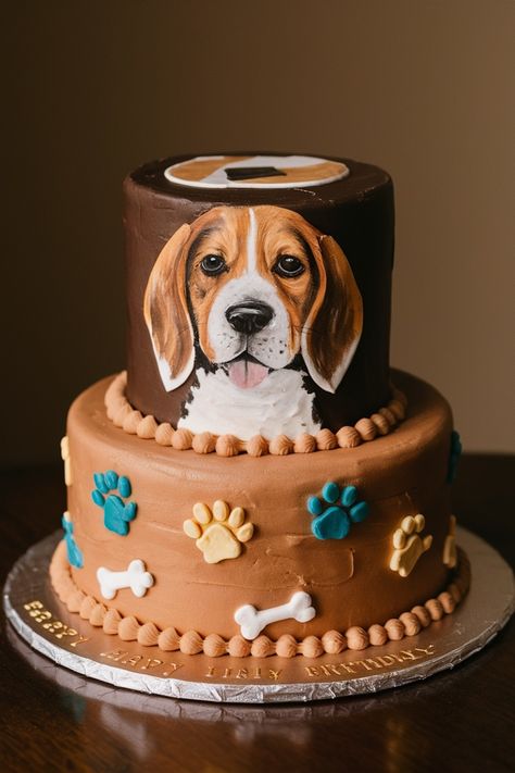 Make a Wish: Adorable Beagle Birthday Cakes to Celebrate Beagle Cake, Beagle Birthday, Easy Birthday Cake Recipes, Dog Birthday Cake Recipe, Dog Birthday Cake, Dog Cakes, Easter Cake, Kids Cakes, Biscuit Cake