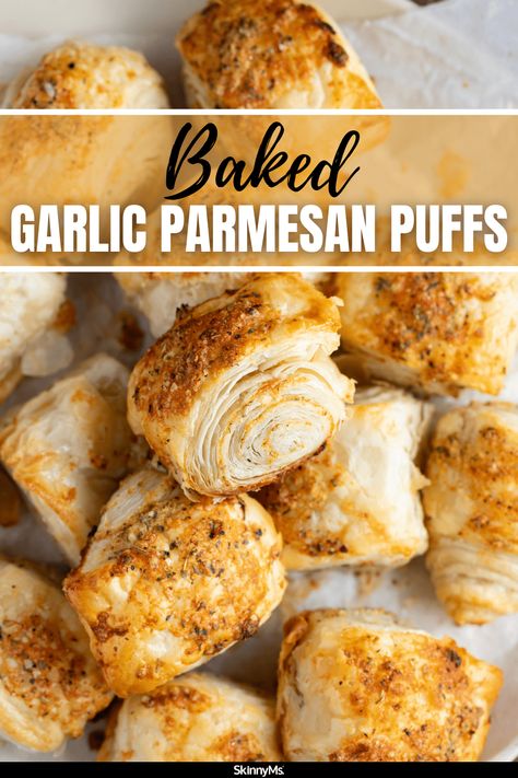 Baked Garlic Parmesan Puffs Parmesan Puffs, Entertaining Appetizers, Pillsbury Recipes, Baked Garlic, Garlic Mashed, Food Crush, Puff Pastry Recipes, Creamy Mashed Potatoes, Entertaining Recipes