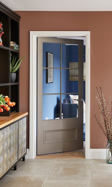 Glazed Interior Doors, Internal Door Ideas, Internal Porch Doors Uk, Glazed Double Doors Internal, Internal Glass Doors Victorian House, Internal Cottage Doors Glazed, Internal Fire Doors Glazed, Internal Doors Ideas, Cabin Mudroom