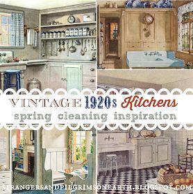 Strangers & Pilgrims on Earth: Vintage 1920s Kitchens ~ Spring/Fall Cleaning Inspiration 1920 Kitchen Remodel, 1920 Home Remodel, 1920’s Kitchen, 1920s Kitchen Remodel, 1920s Home Interior, 1920 Kitchen, 1920 Home Decor, Spring Cleaning Kitchen, 1920 House