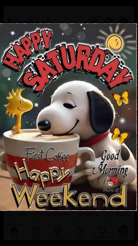 Saturday Morning Greetings, Happy Saturday Quotes, Happy Saturday Morning, Saturday Humor, Saturday Greetings, Weekend Greetings, Good Morning Snoopy, Good Morning Happy Saturday, Good Morning Saturday