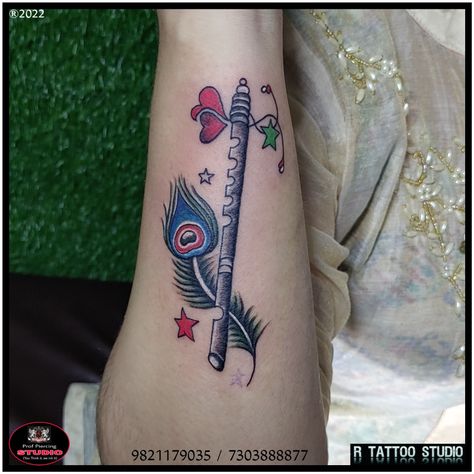 Peacock feather tattoo Bansuri tattoo #colourful #feather #tattoo# peacock #feather tattoo #Bansuri tattoo #Krishna #bansuri tattoo Krishna #feather tattoo beautiful tattoo feather tattoo Bansuri Tattoo Design, Krishna Feather Tattoo, Morpankh Tattoo, Bansuri Tattoo, Tattoo Peacock Feather, Mor Pankh Tattoo, Peacock Feather Tattoo Design, Krishna Feather, Tattoo Krishna