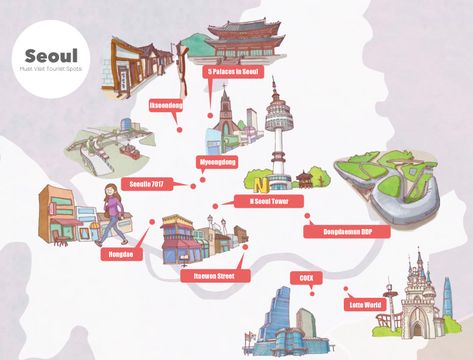 South Korea Tourist Spots, Korea Tourist Spots, 2024 Planning, South Korea Travel, Tourist Map, Korea Travel, Tourist Spots, Top 100, South Korea