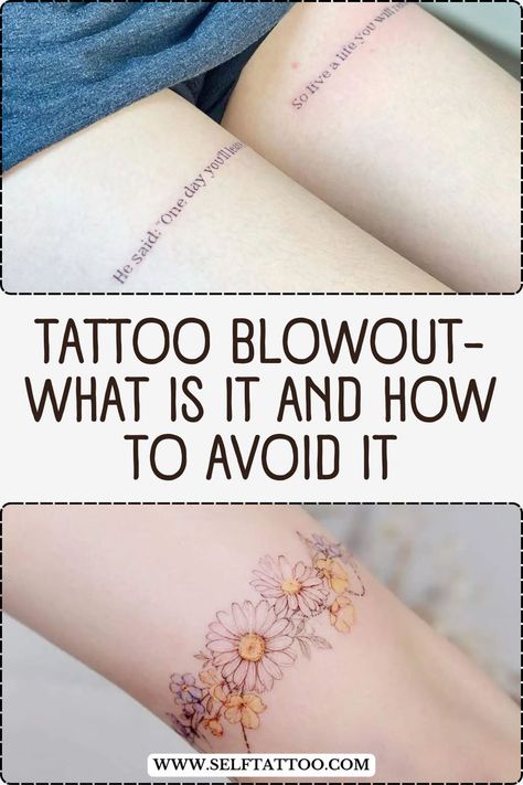 What is a tattoo blow out? Tattoo blowout is when the lines of a tattoo become blurry and smudged during the healing process. Here is how you can avoid tattoo blow out, how to fix it if it happens and how to avoid tattoo blowout in the future! Astronomical Tattoo, Flower And Butterfly Tattoo, Self Tattoo, Tattoo Healing Process, Tattoo Fixes, Butterfly With Flowers Tattoo, Tattoo Ideas Males, Cyberpunk Tattoo, Beginner Tattoos