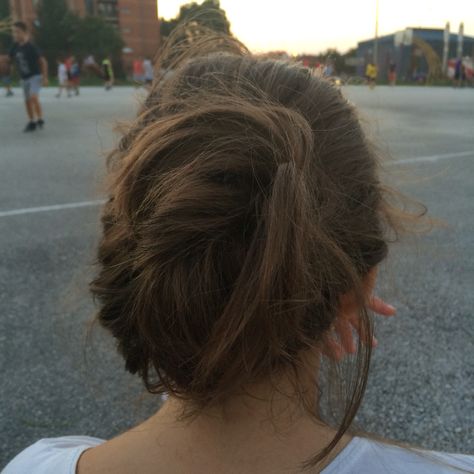 Messy bun Bun Aesthetic, Brown Hair Girl, Girl With Brown Hair, Character References, Character Study, Hair Girl, Messy Bun, Bun Hairstyles, Brown Hair