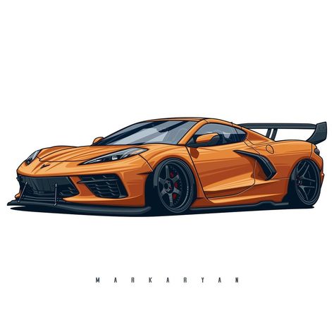 Oleg Markaryan on Instagram: “Widebody Chevrolet Corvette C8. Order illustration of your car! Write me in Direct Message or email. Contact in BIO. #olegmarkaryan…” Oleg Markaryan, Order Illustration, Bike Illustration, Corvette C8, Cool Car Drawings, Automotive Artwork, Car Vector, Car Artwork, Cars Luxury