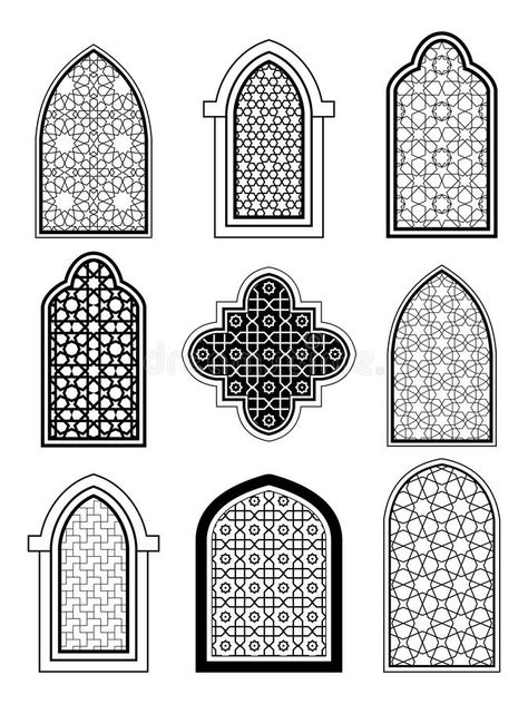 Types Of Windows, Mosque Design Islamic Architecture, Seni Mural, Architecture Set, Mosque Design, Arsitektur Masjid, Mosque Architecture, Islamic Patterns, Arabic Pattern