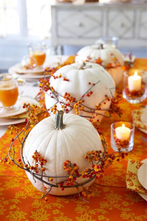 32 Best Pumpkin Centerpiece Ideas and Designs for 2023 Fall Floating Candle Centerpieces, Pumpkin Centerpiece Ideas, Pumpkin Decor Diy, Candle Centerpieces Wedding, Fall Entry Table Decor, Halloween Wedding Centerpieces, Pumpkin Centerpieces Wedding, Fall Entry Table, Fall Candle Centerpieces