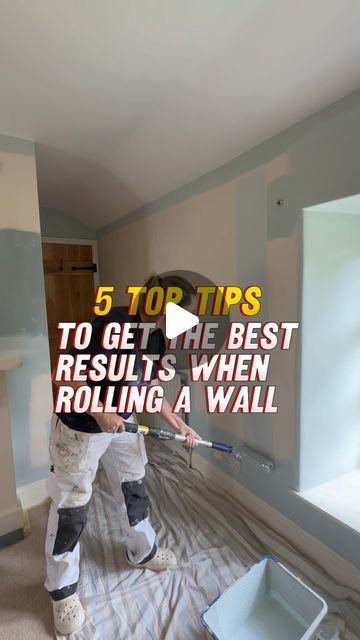 Charlotte Allen | HOW TO DIY on Instagram: "5 TOP TIPS WHEN ROLLING A WALL

Here’s my top tips to get the best results when rolling your walls 😁 

Hope this helps 💁‍♀️ 

#howtodecorate #diytutorial #toptips #diyprojects #tutorial #painteranddecorator #paint #interiordesign" Painting A Wall Tips, Best Paint Roller For Walls, Best Way To Paint Walls, How To Paint A Wall, Painting Tips Walls, House Wall Painting, Diy Wall Painting Techniques, Painting Cupboards, Painting Walls Tips