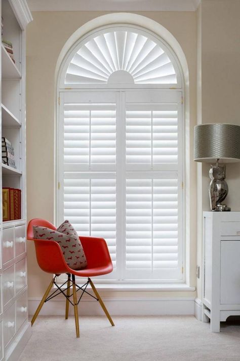 Interior Window Shutters, Shutter Designs, Shaped Windows, House Shutters, Diy Shutters, Interior Shutters, Wooden Shutters, Interior Windows, Window Shutters