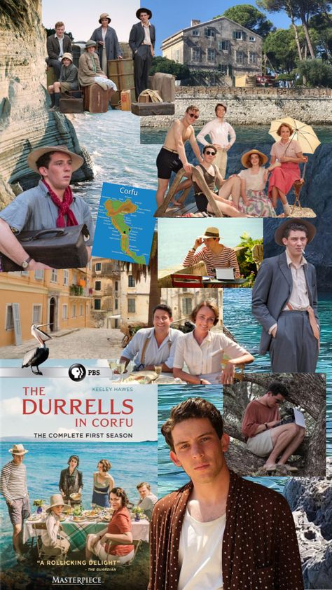 #thedurrellsincorfu #joshoconner #pbs #blue #corfu #blue #ocean Benitses Corfu, Kerkyra Corfu, Rovinia Beach Corfu, The Durrells In Corfu, Old Perithia Corfu, Bournemouth, Corfu, The Guardian, Movie Posters