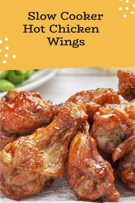 Crockpot Hot Wings, Wings In Crockpot, Crockpot Chicken Wings, Chicken Wings Crockpot, Hot Chicken Wings, Wings Chicken, Crockpot Appetizers, Hot Pepper Sauce, Seafood Appetizers