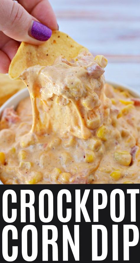 Easy Slow Cooker Dips For A Party, Thanksgiving Crockpot Dips, Hot Dips For Fall, Corn Cheese Dip Crockpot, Dips In The Crockpot, Easy Dips For A Party Appetizers Crock Pot, Corn Dip In Crockpot, Corn Dip Hot Crock Pot, Crockpot Recipes Tailgate