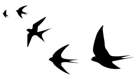 Flying Birds Tattoo, Tattoo Swallow, Swift Bird, Flying Bird Tattoo, Swallow Tattoo, Craft Stencils, Mother Tattoos, Modern Tattoos, Flying Birds