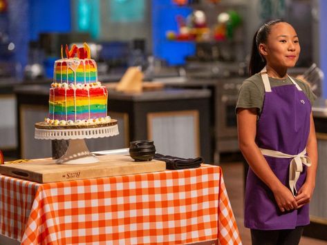 Top Creations from Kids Baking Championship, Season 5 | Kids Baking Championship | Food Network Kids Baking Championship, Rainbow Layer Cakes, Childrens Baking, Gravity Defying Cake, Kids Baking, Lime Cake, Rainbow Birthday Cake, Peanut Butter Candy, Baking Games