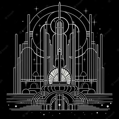 Art Deco Line Art, Art Deco Design Inspiration, Minimalist Pictures, Art Deco Sign, Art Deco Ideas, Art Deco Lines, Deco Interiors, Minimalist Photos, Batman Wallpaper